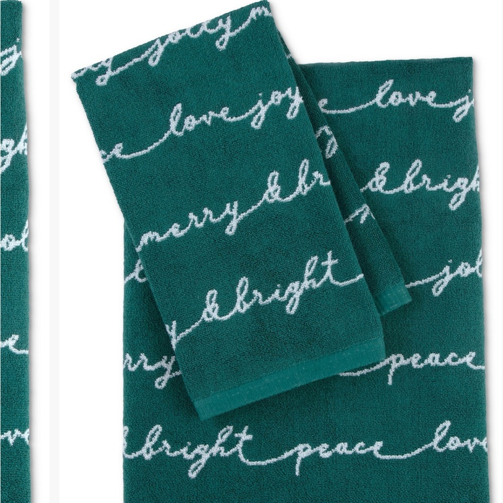 Martex Holiday Script Bath Towel 27” X 52”. 100% Cotton